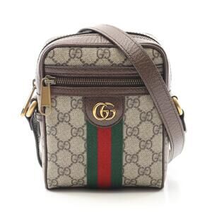 Gucci Ophidia GG Supreme Shoulder Bag Canvas Leather Beige Tan Brown Multicolor